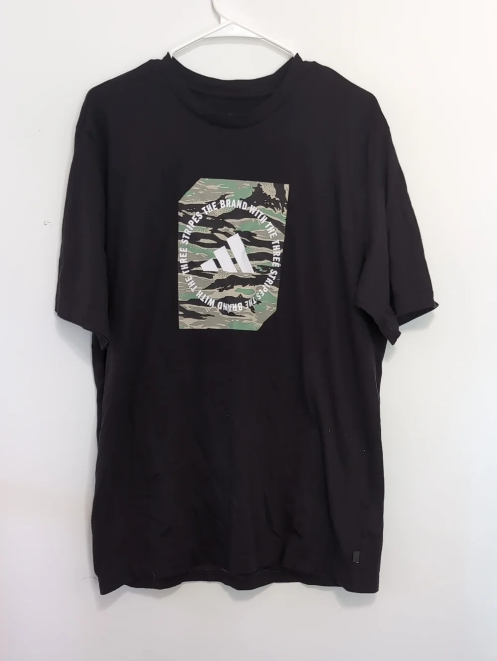 Adidas Black Camo Short Sleeve Tshirt Size Large